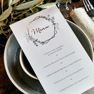 Carte menu mariage
