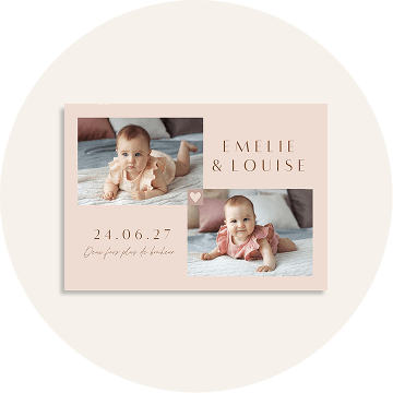 Faire-part naissance jumeaux