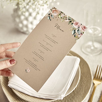 Carte menu mariage