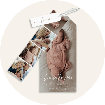 Faire-part naissance marque-page
