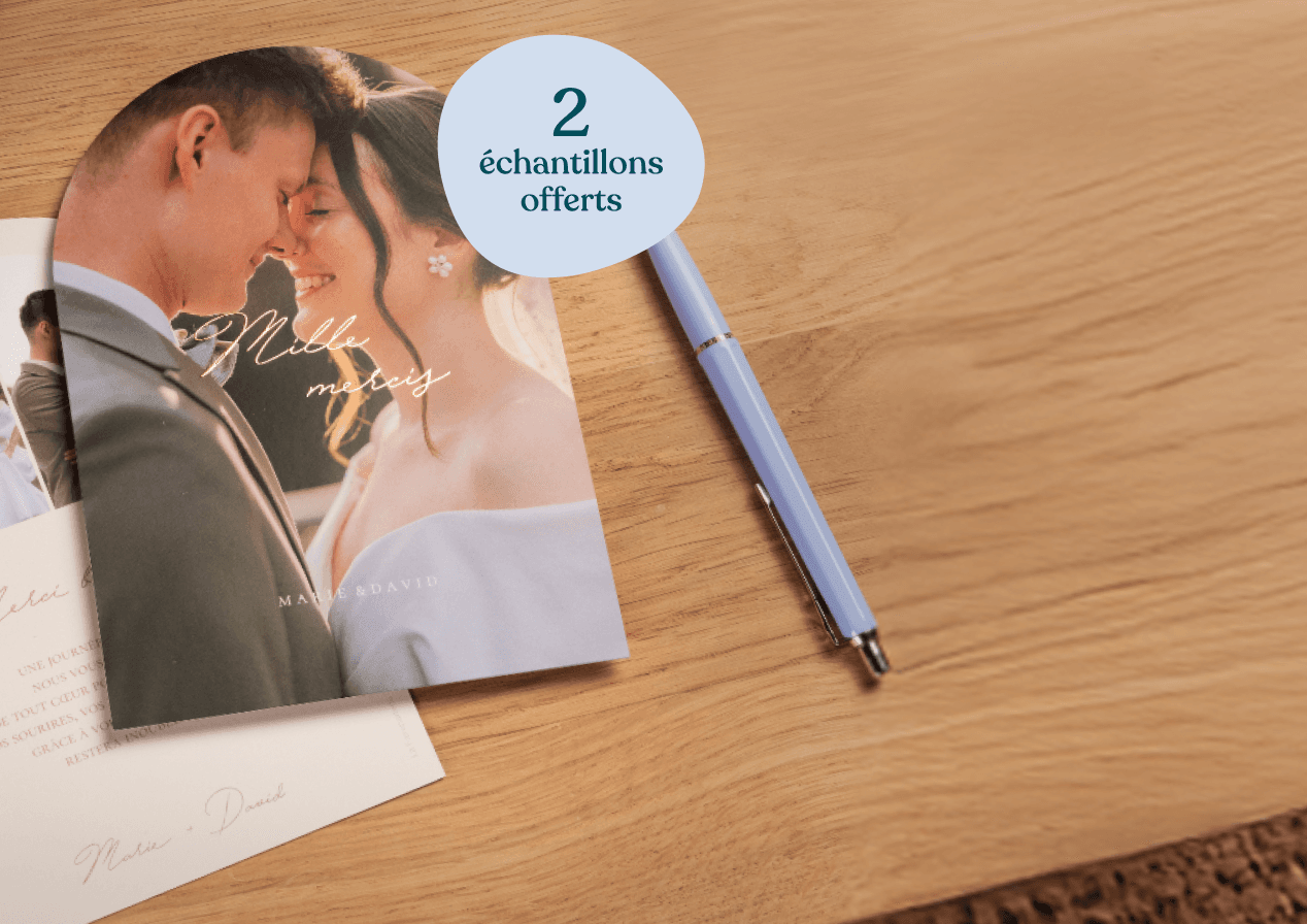 Carte remerciement mariage