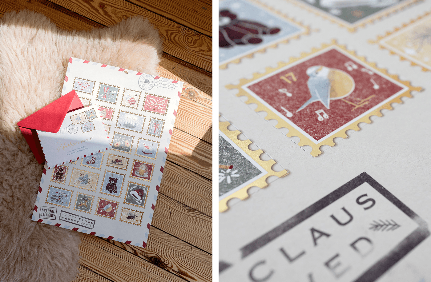 Calendrier illustré avec 24 cases