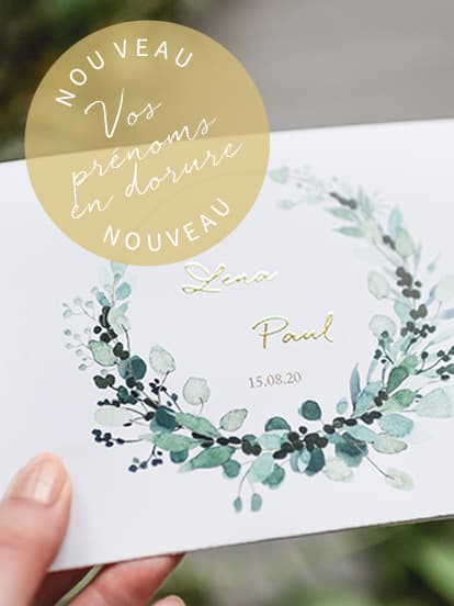 Nouveau : noms avec dorure personnalisée