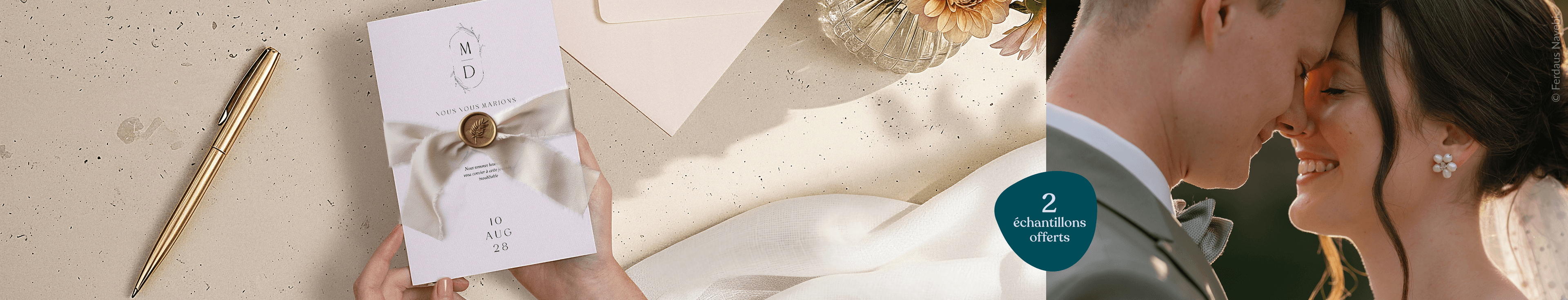 Faire-part mariage chic - échantillons gratuits