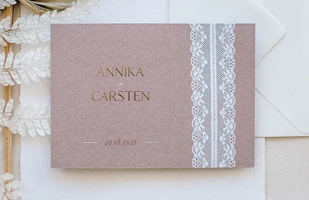 Faire-part mariage dentelle