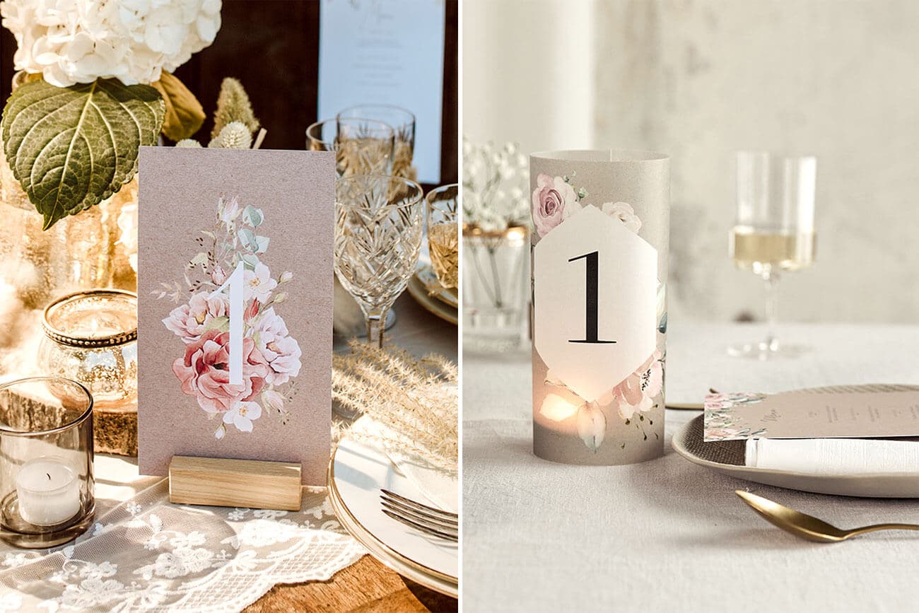 Numéro de table mariage