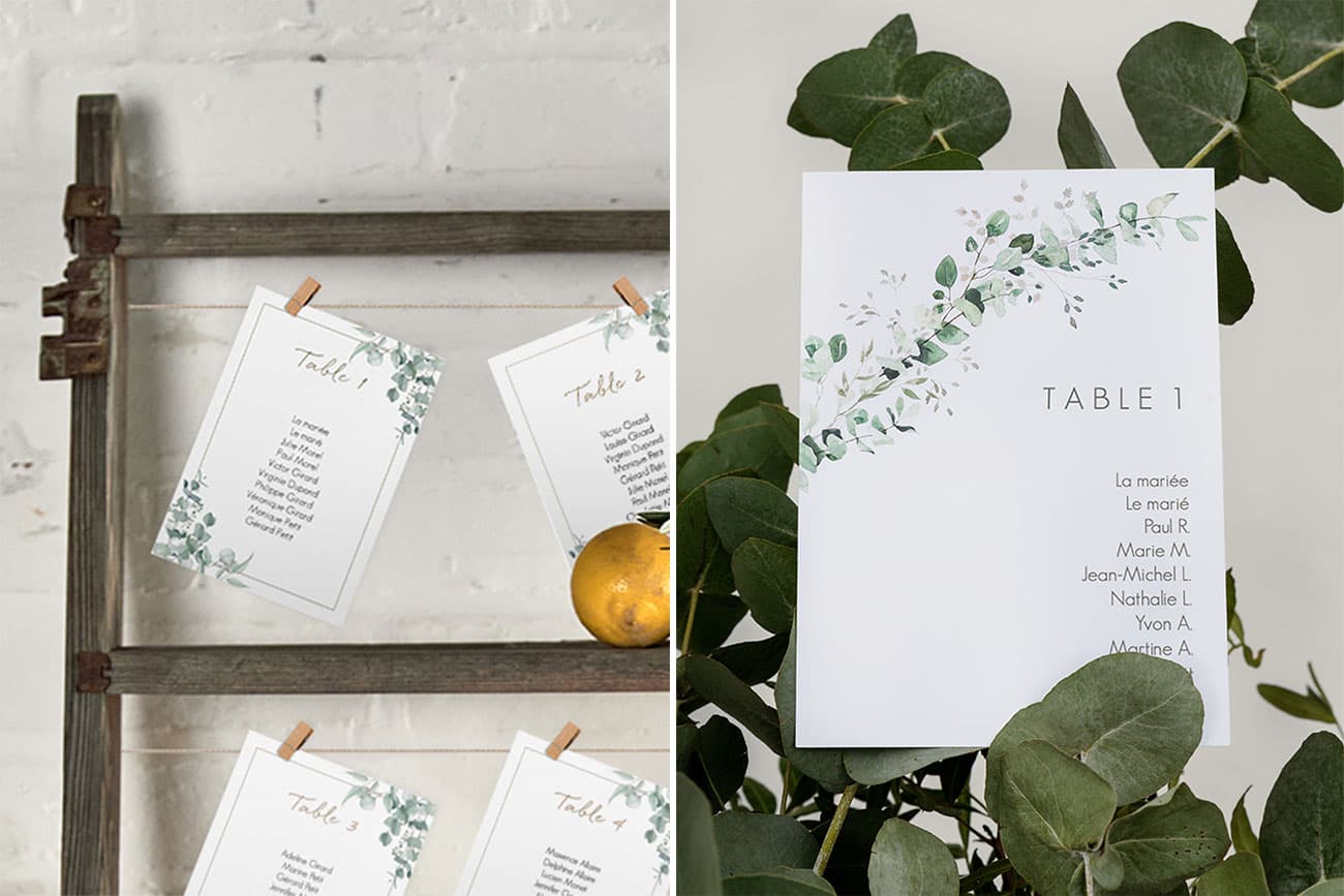 Petites cartes à accrocher pour plan de tables mariage