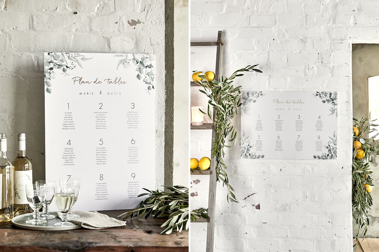 Poster plan de tables mariage