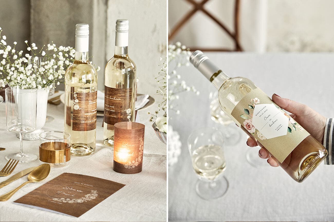 Étiquette bouteille mariage