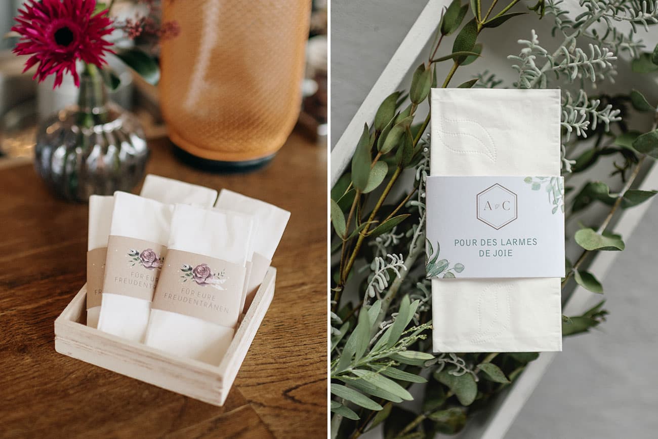 étuis pour mouchoir mariage