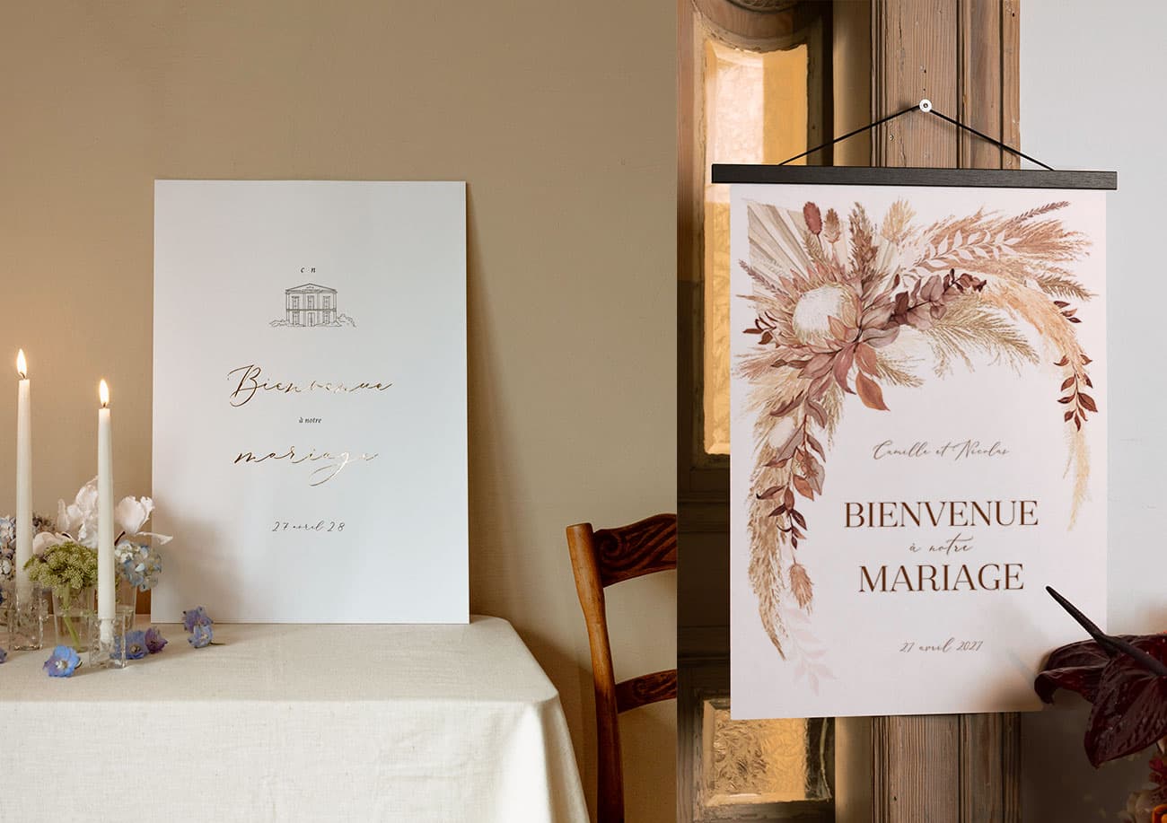 Panneau bienvenue mariage