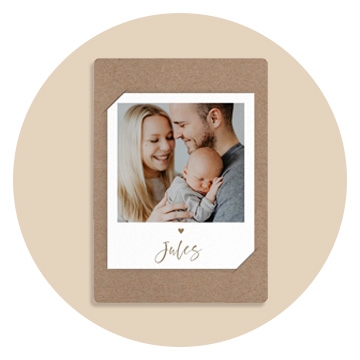 Faire-part naissance kraft