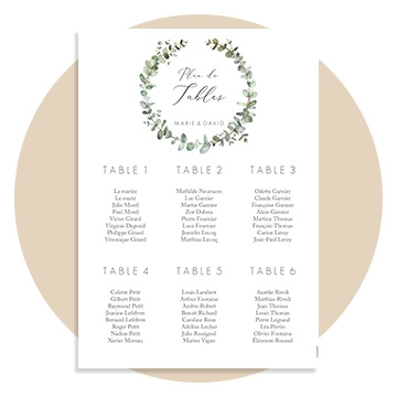 Plan de table mariage
