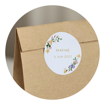 Étiquette cadeau baptême