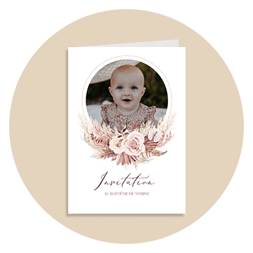 Faire-part baptême fille