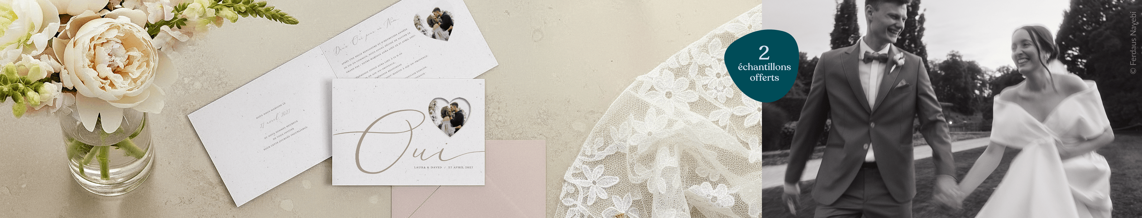 Faire-part mariage photo - échantillons gratuits