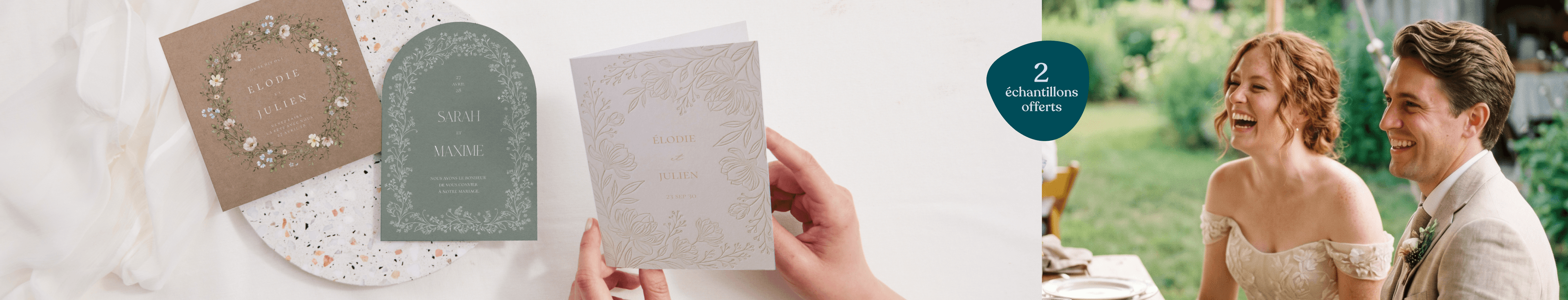 Faire-part mariage fleurs - échantillons gratuits