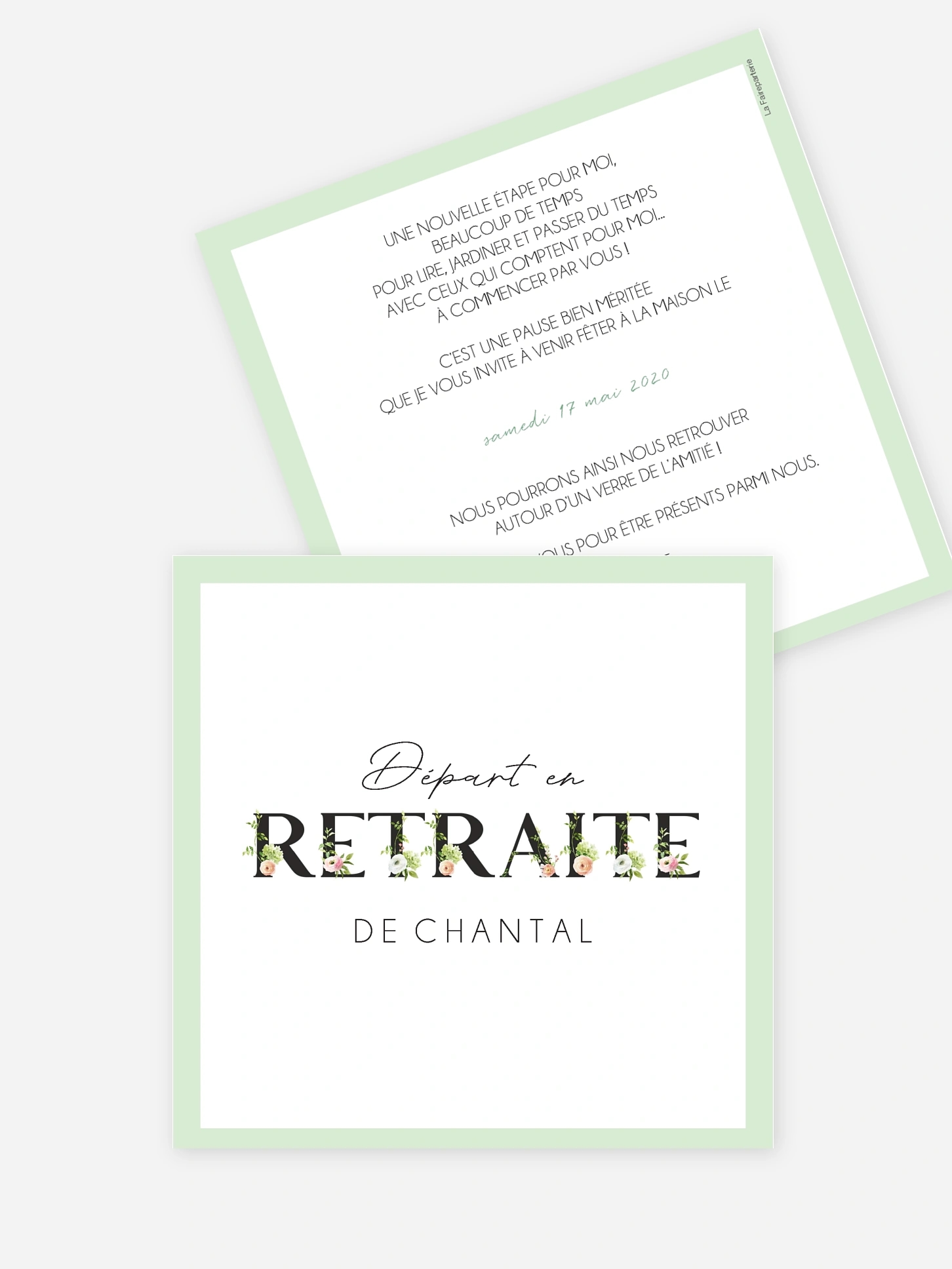 Carte invitation départ retraite Retraite fleurie