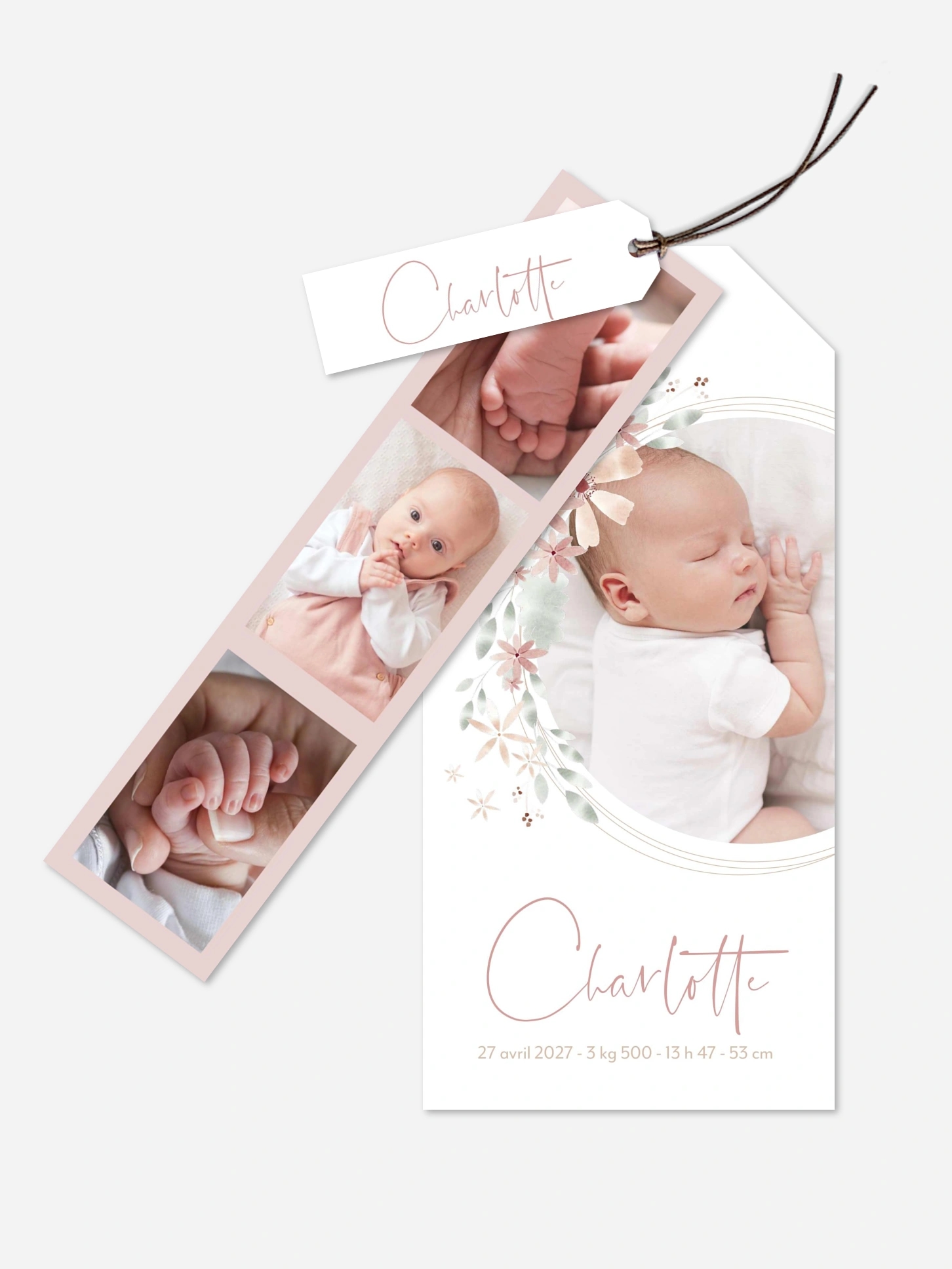 Faire-part naissance Fleurs Roses