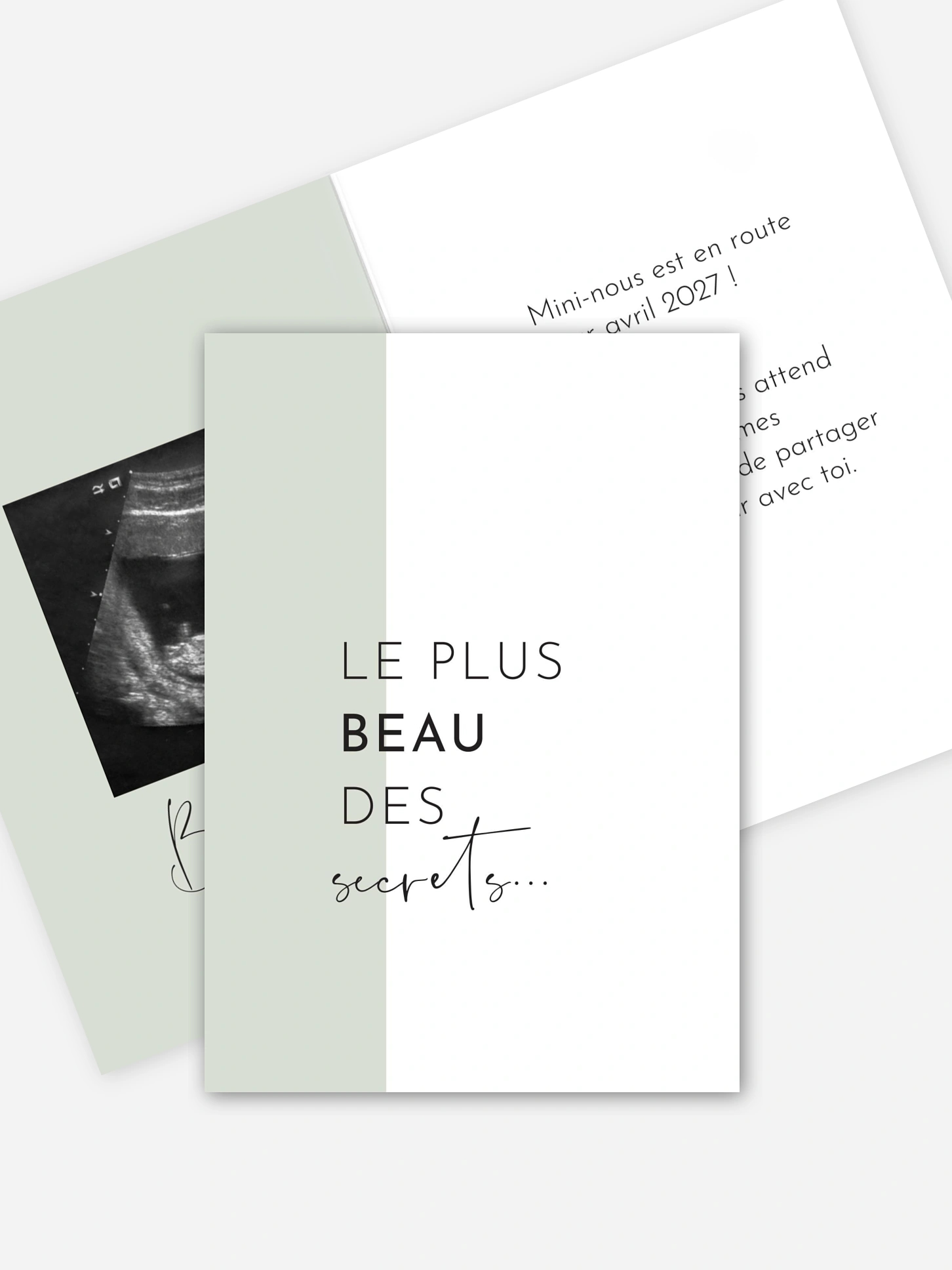 Carte annonce grossesse Beau secret