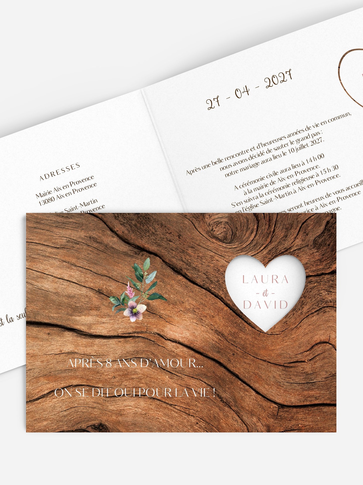 Faire-part mariage Romance rustique