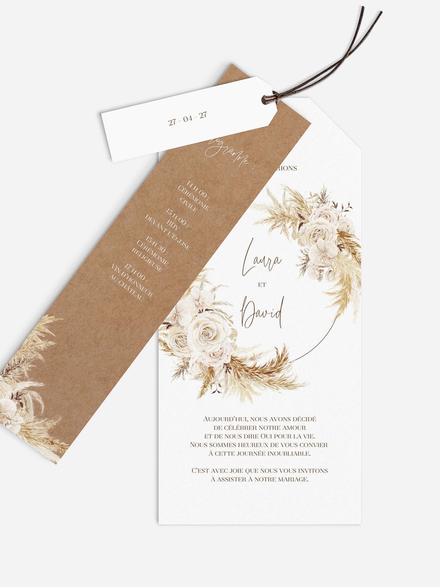 Faire-part de mariage Elegant Boho