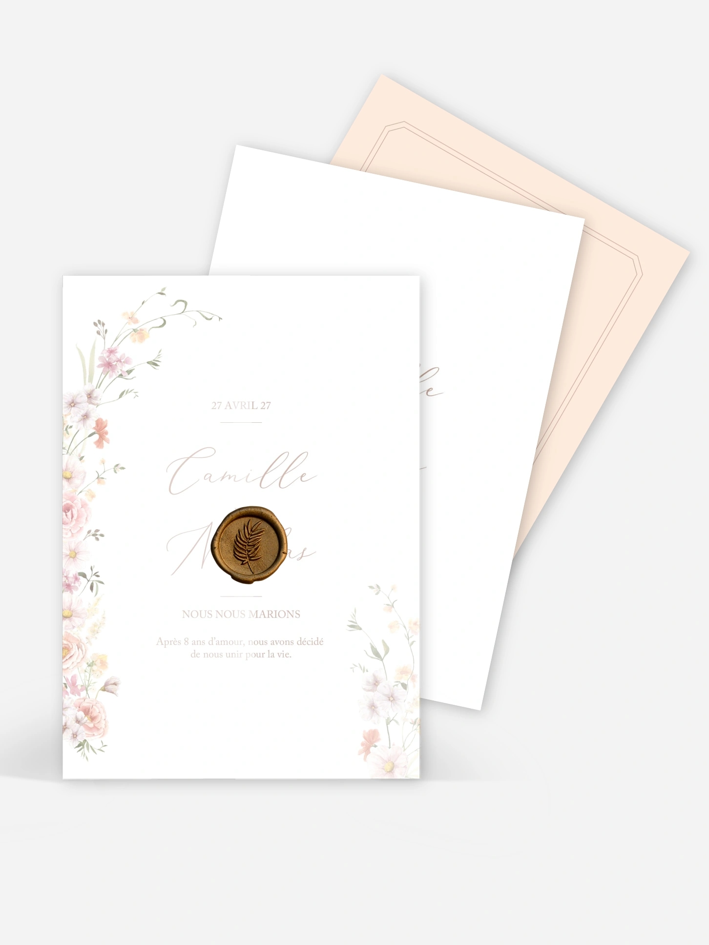Faire-part de mariage Arche de fleurs