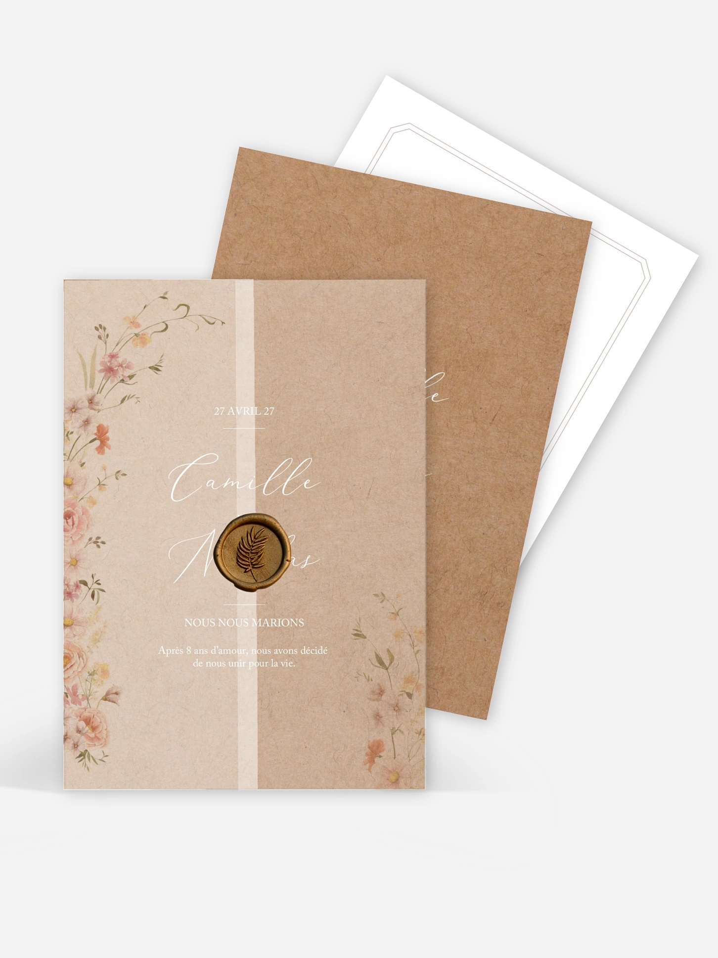 Faire-part de mariage Arche de fleurs