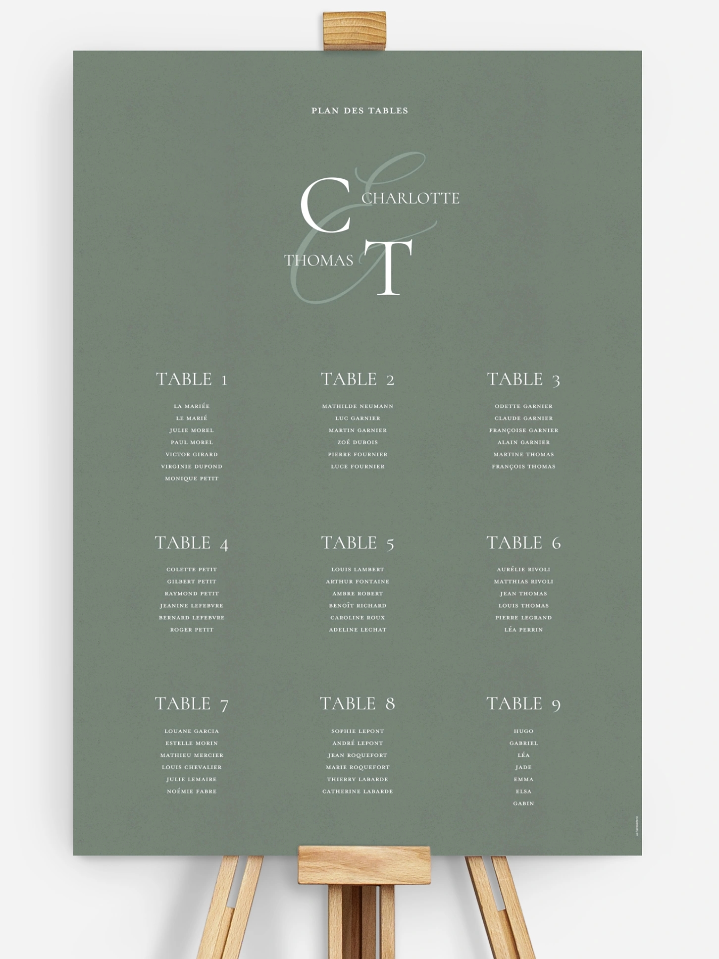 Poster plan de table mariage Elegant Love