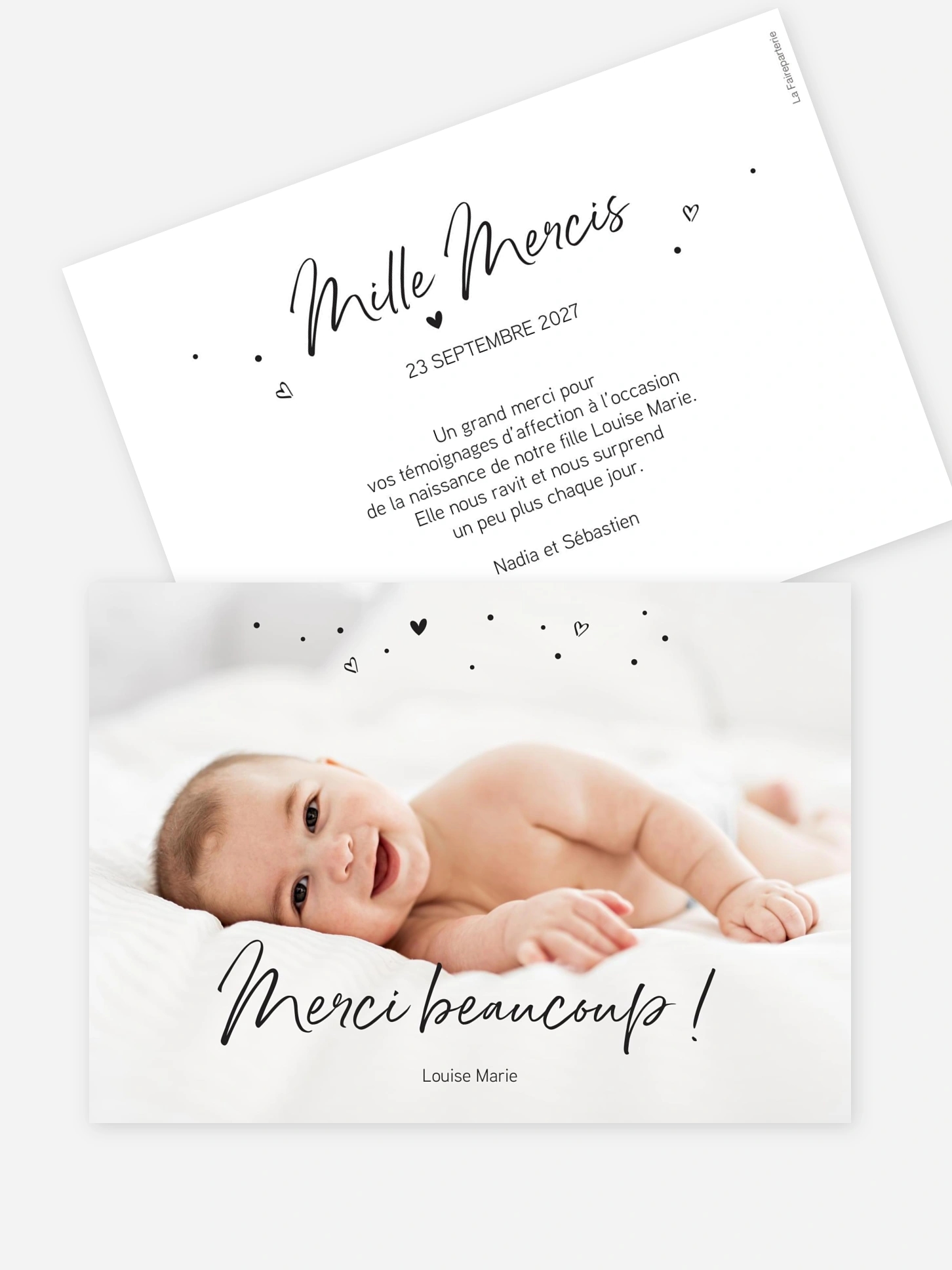 Carte remerciement naissance C'est moi