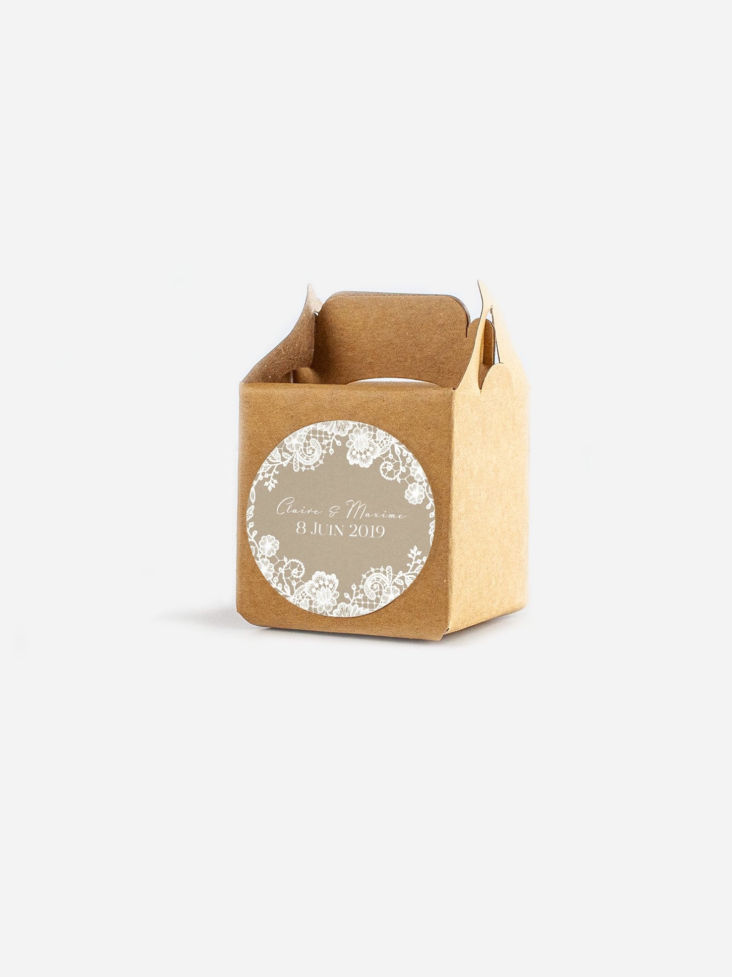 Étiquette cadeau mariage Dentelle vintage