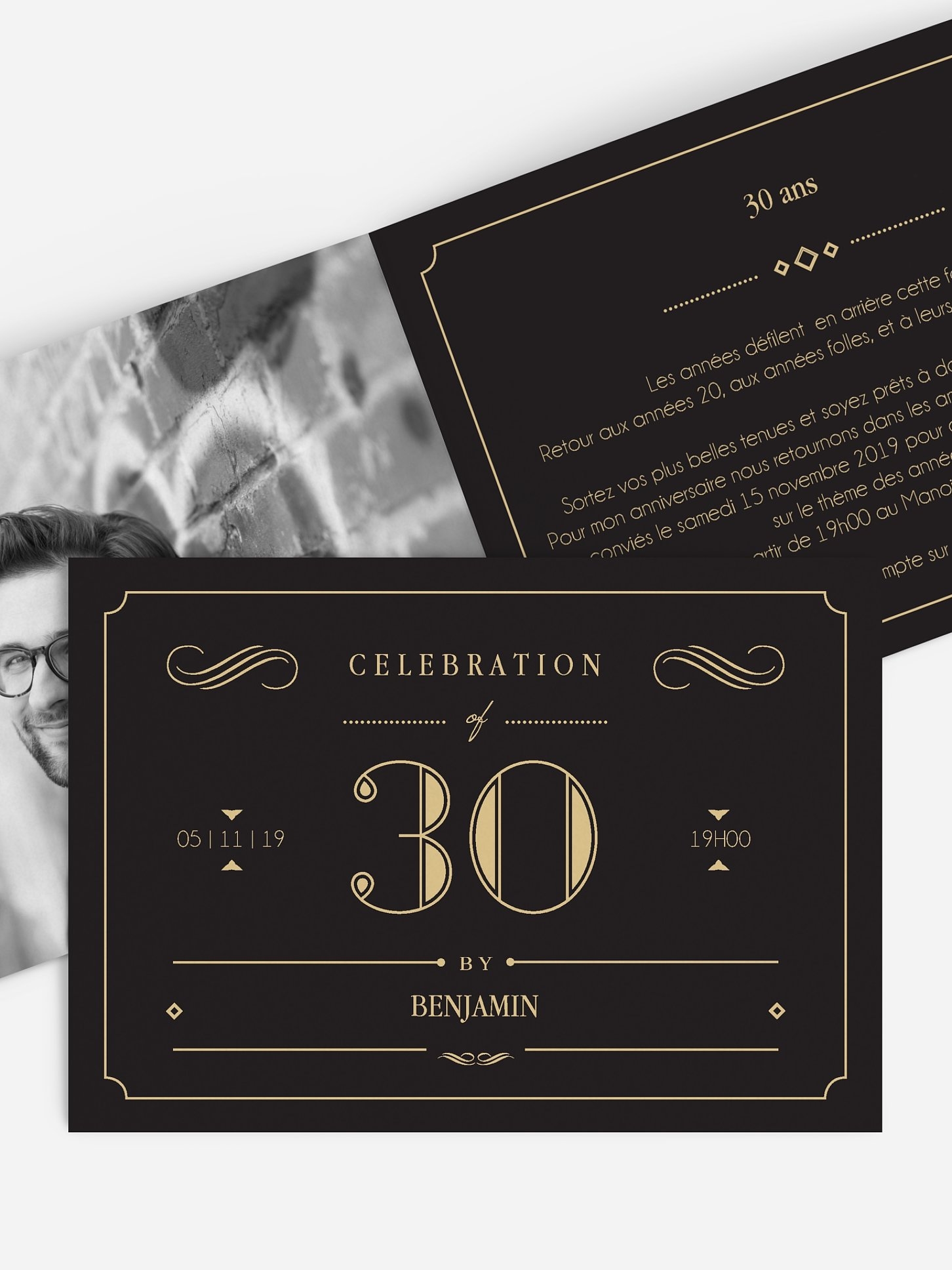 invitation anniversaire 30 Gatsby