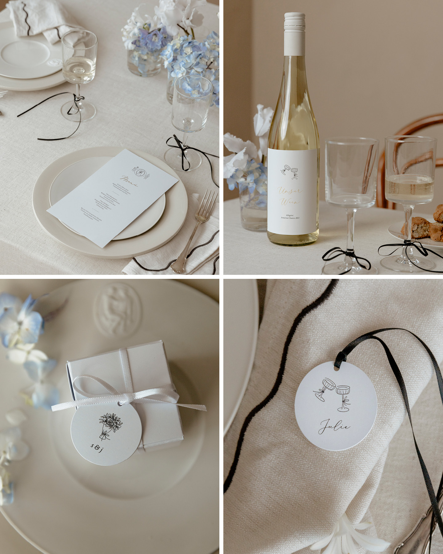 Papeterie de mariage ornée de jolis détails en ruban