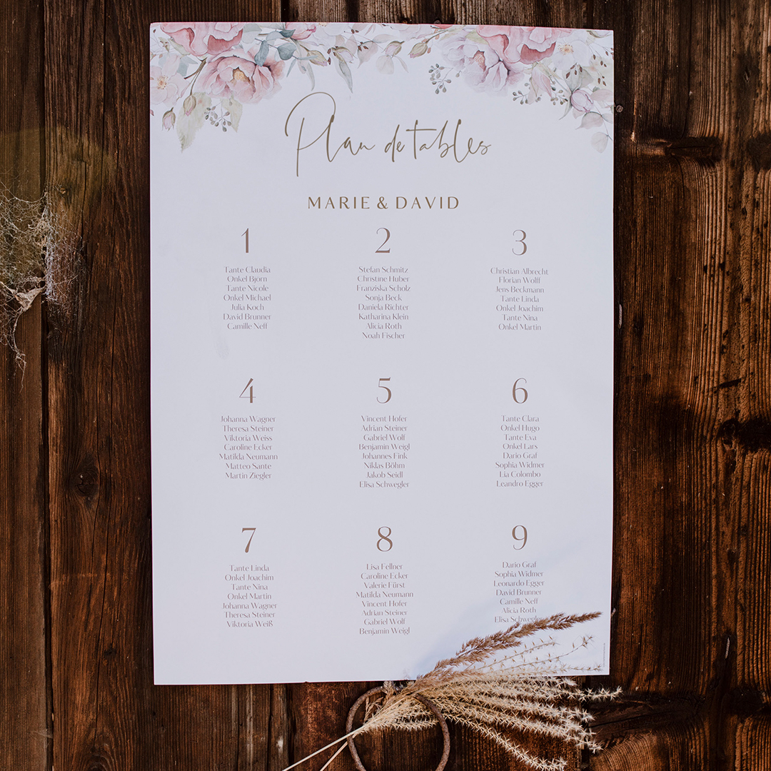 plan de table floral