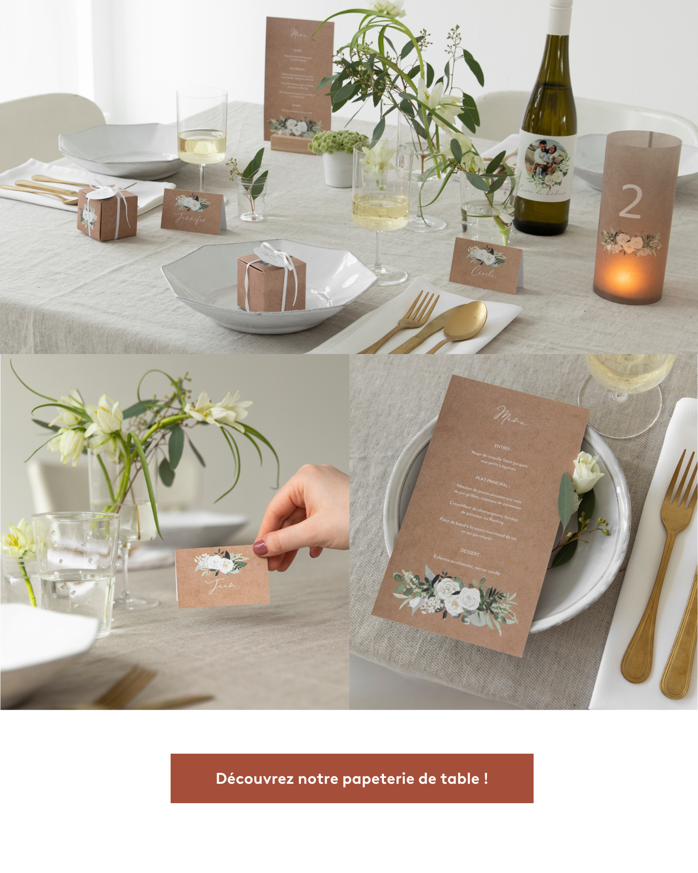 papeterie de table pour une joli décoration mariage