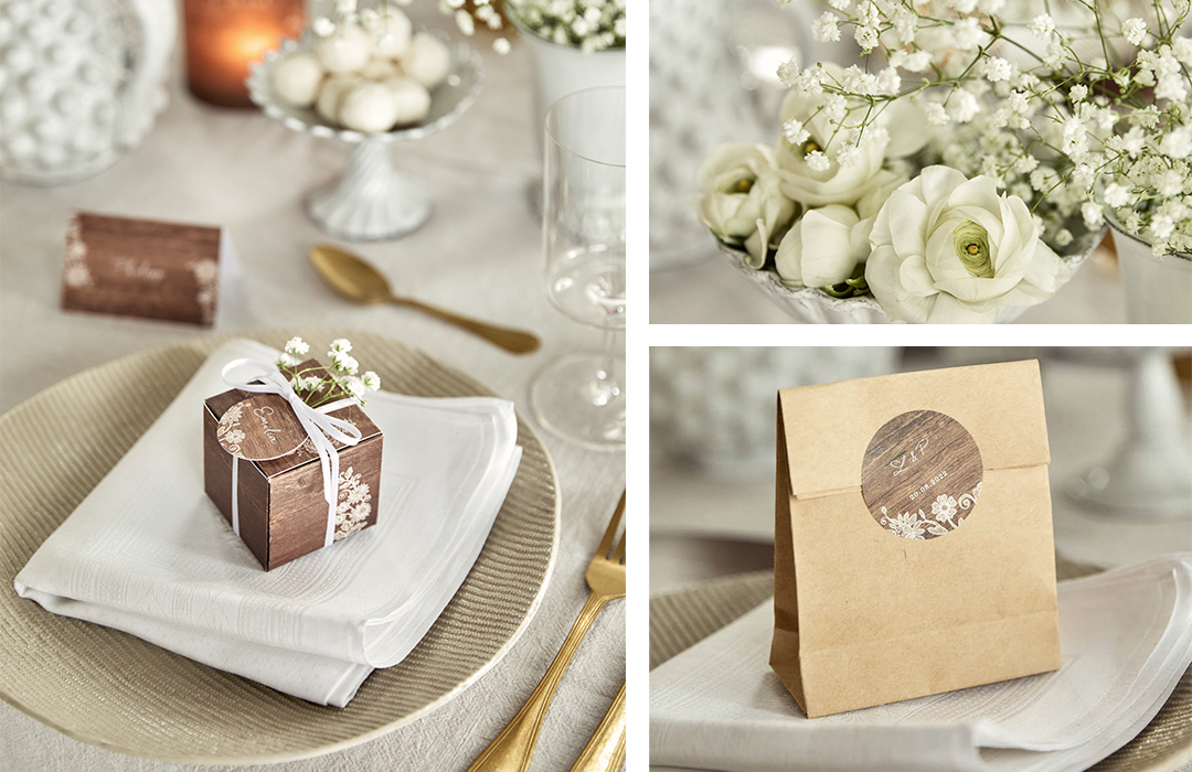 cadeaux d'invités assortis à votre décoration mariage