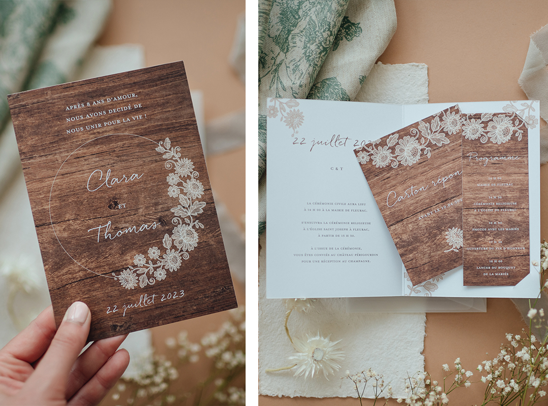 papeterie de mariage rustique bohème
