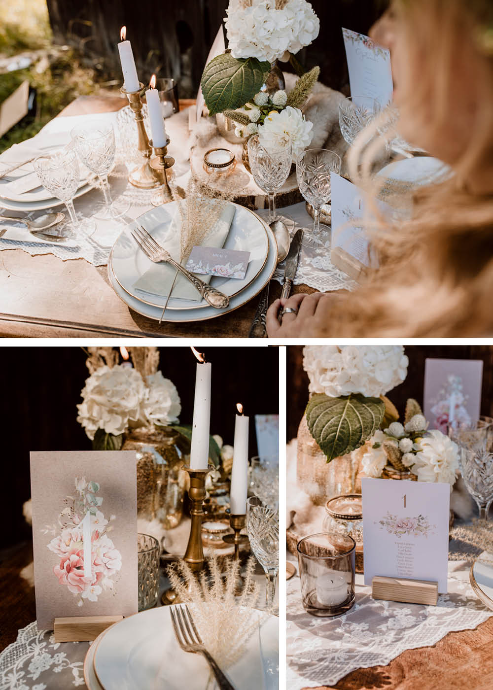 table de mariage boho romantique