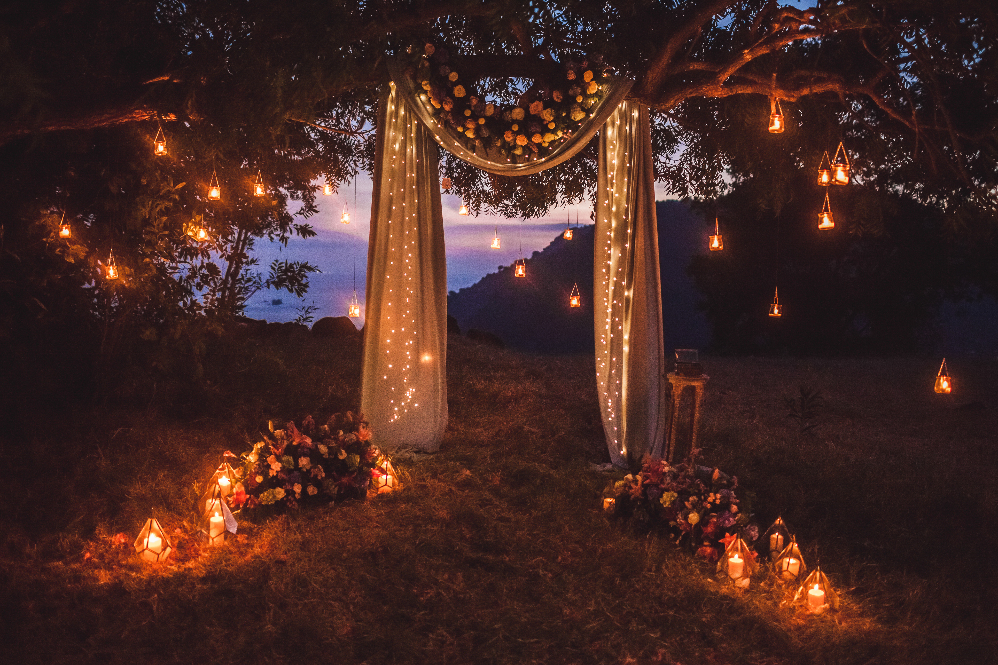 décoration de mariage lumineuse