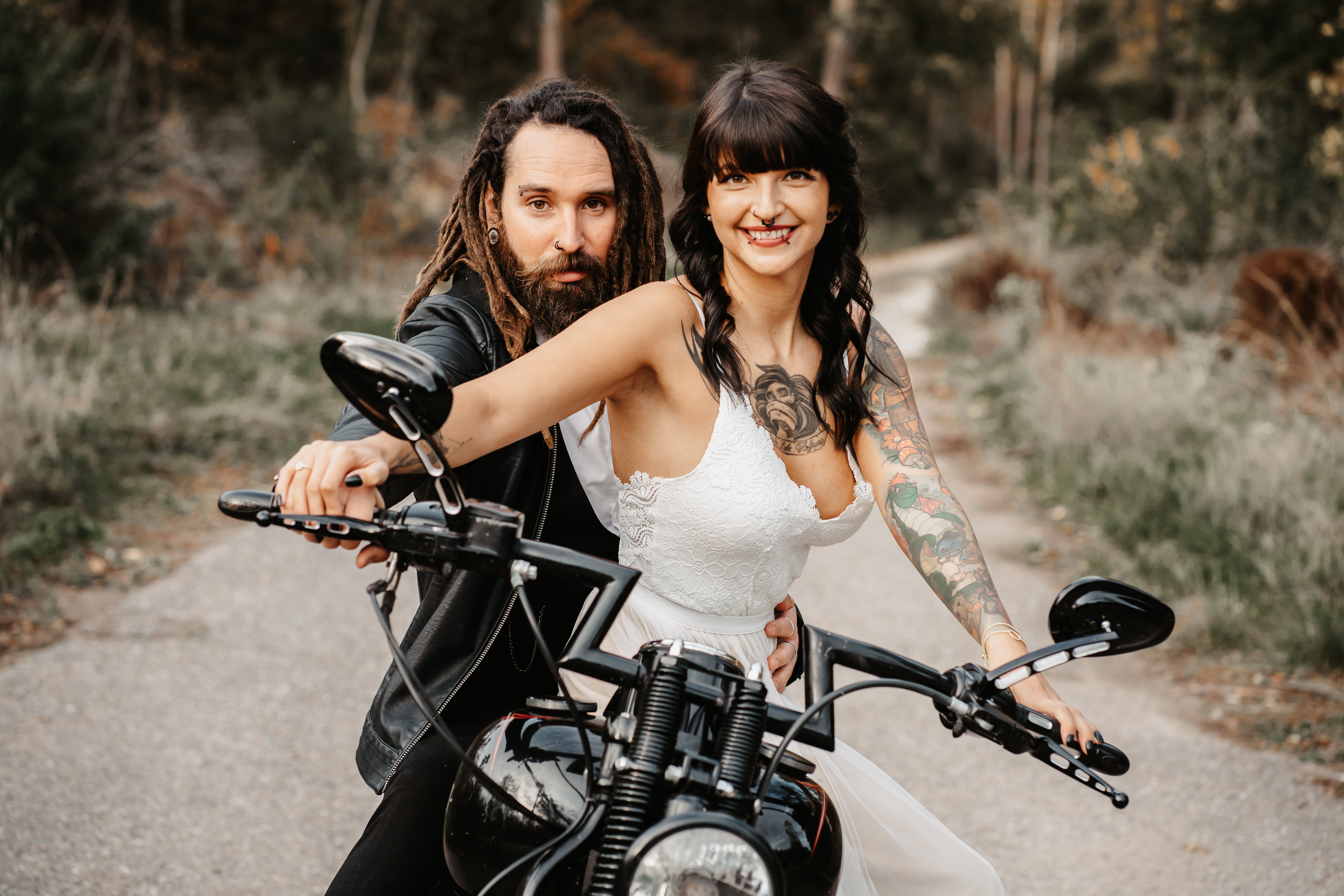 mariés en moto