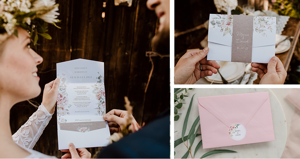 faire-part de mariage pochette