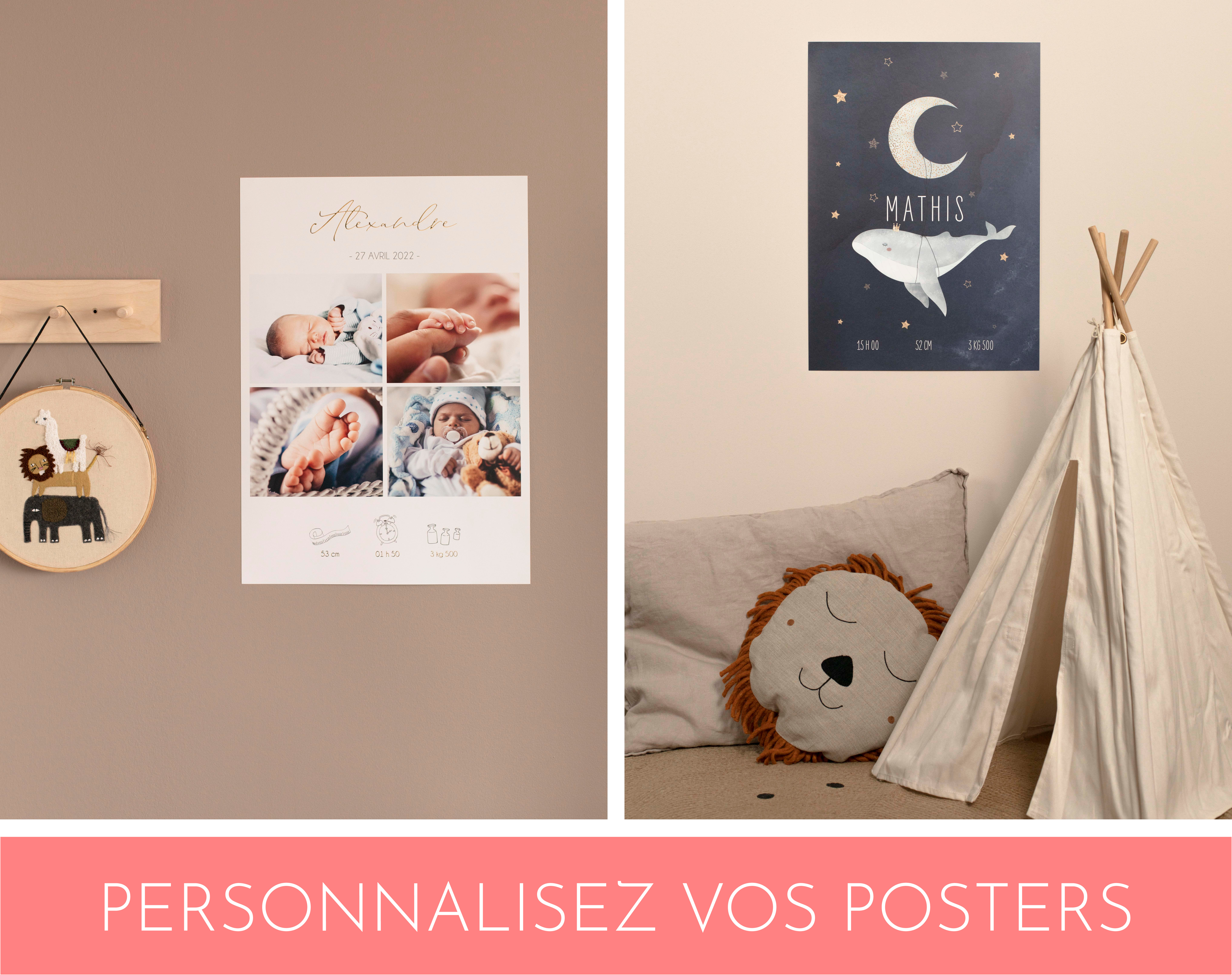 affiches naissance à personnaliser