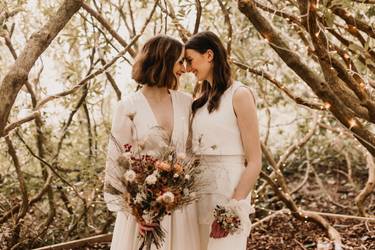 Lesbian couple elope in Wales UK with a humanist celebrant