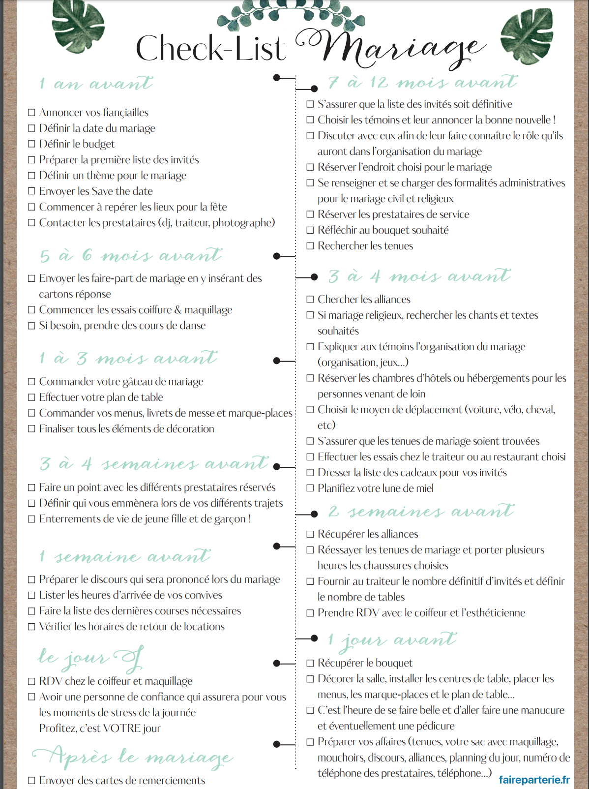 Checklist De Mariage Tout Pour Votre Organisation