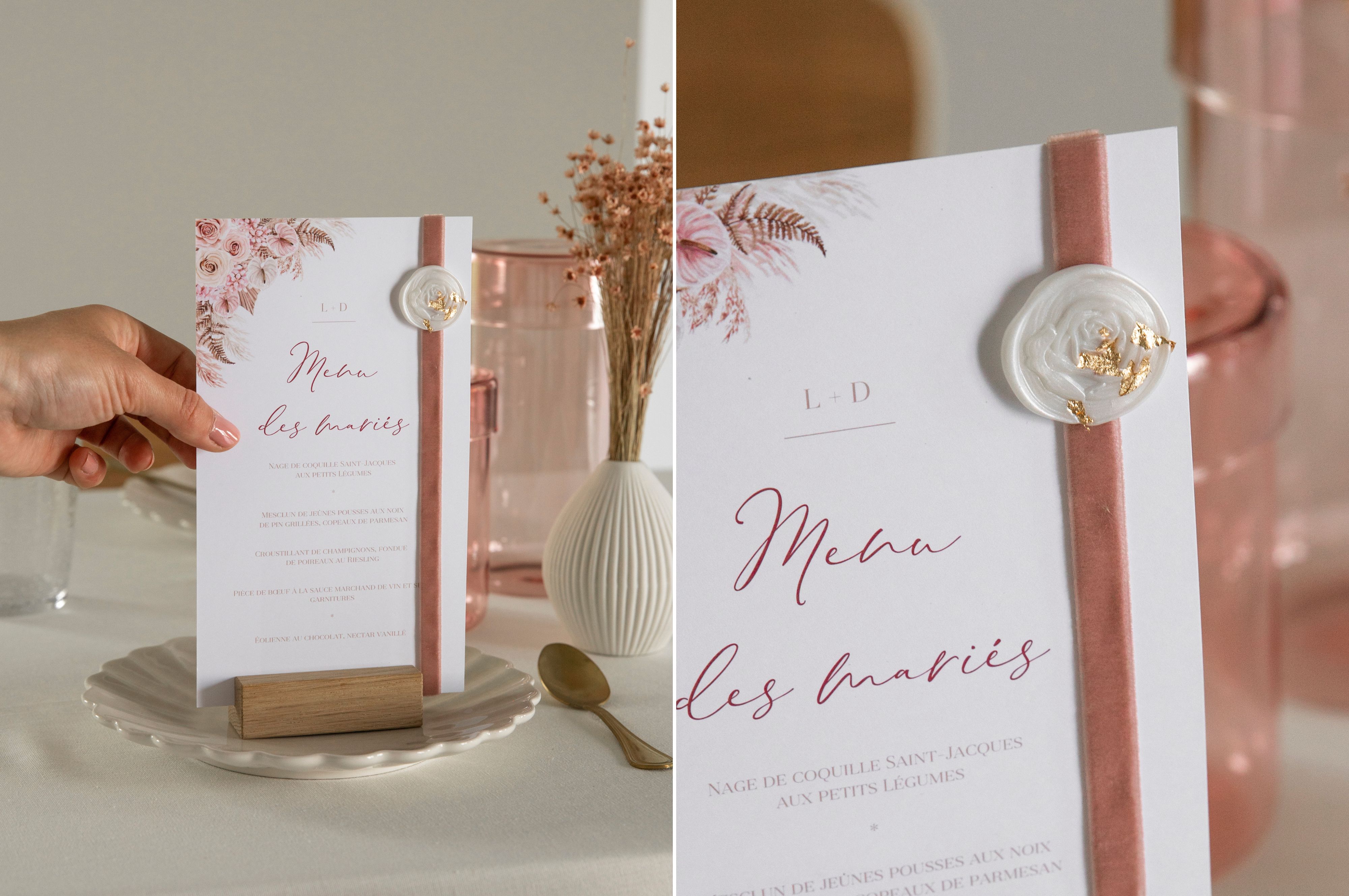 diy menu mariage