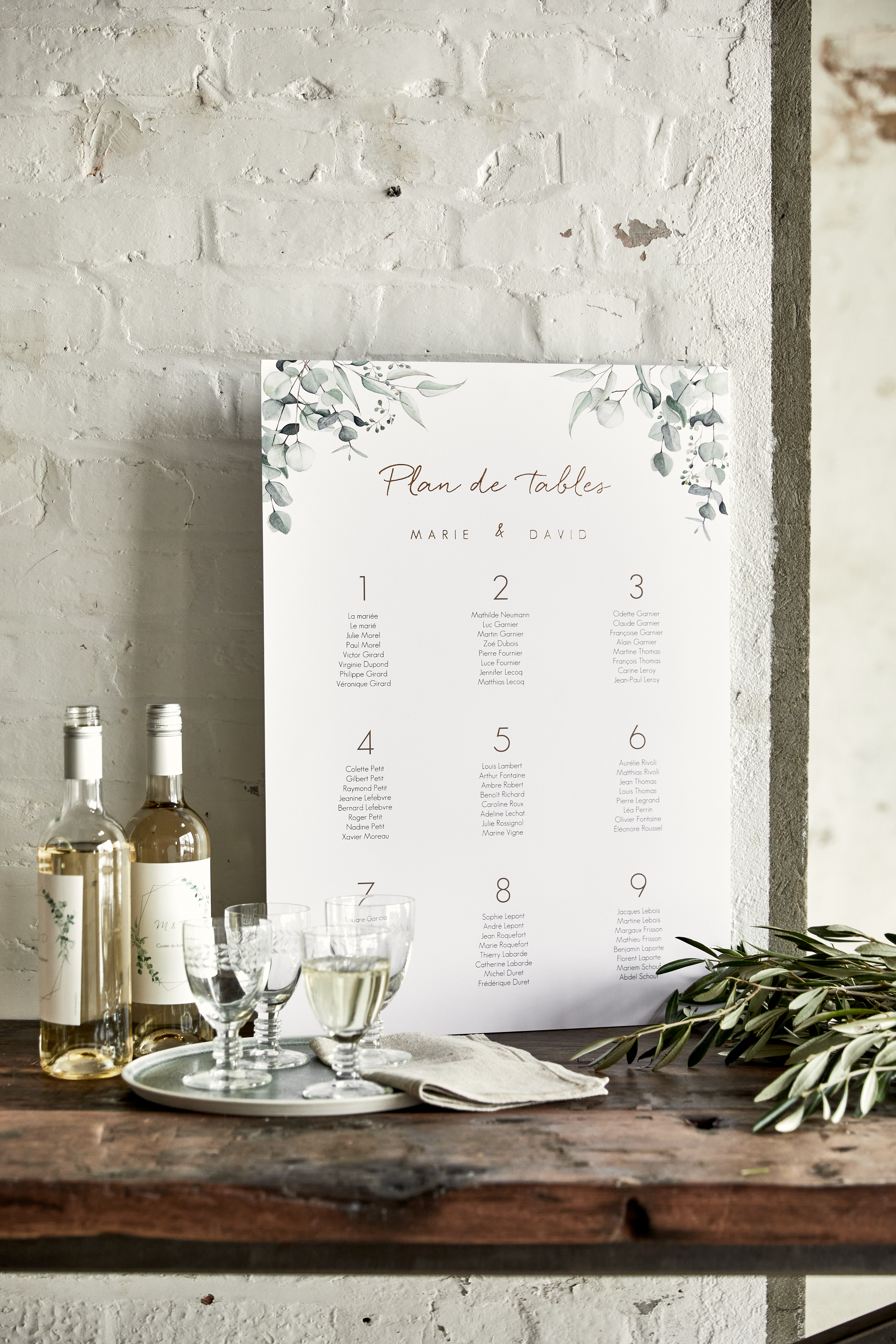 plan de table pour un déco de mariage harmonieuse