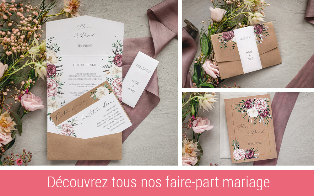 faire-part mariage floraux