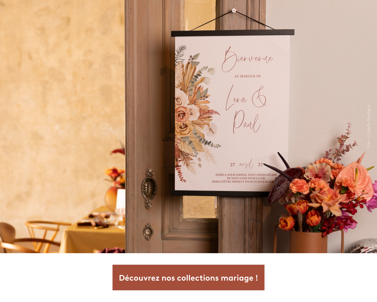Poster bienvenue mariage Bohemian Florals