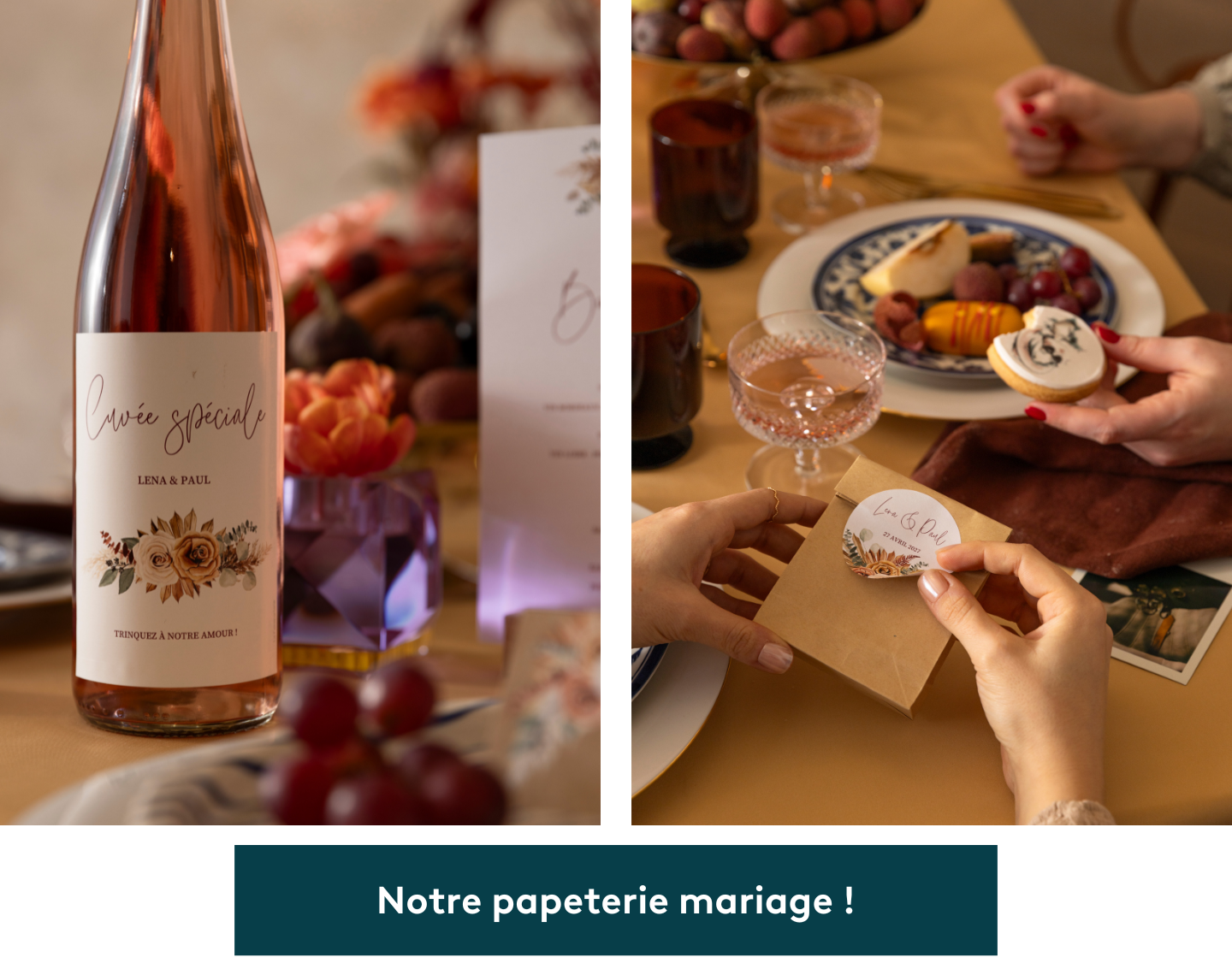 Faire-part de mariage au style doux et élégant