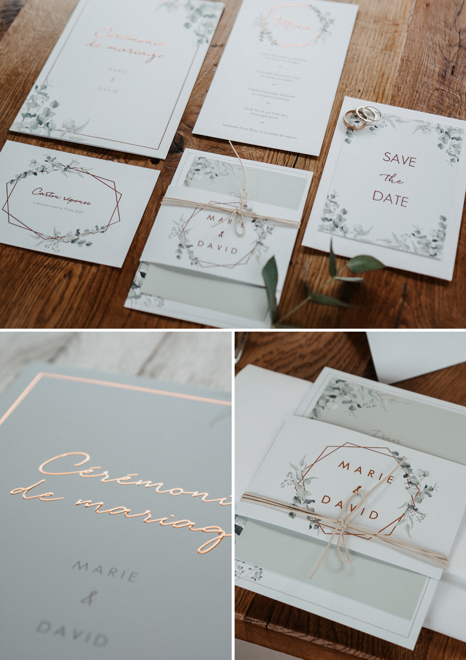 papeterie de mariage soft grenery eucalyptus